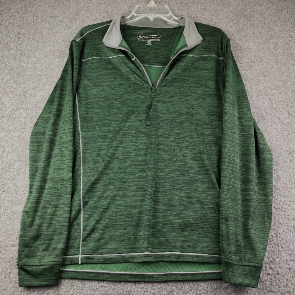 Pebble Beach Dry-Luxe Performance Golf 1/4 Zip Mens Small Green Pullover